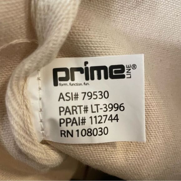 NWOT Prime The Killers Cotton Beige Canvas Tan Bag Tote with Leather Handles - Picture 9 of 9